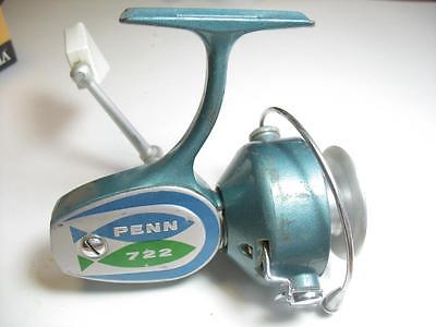 PENN Aqua Green 722 Spinning Reel Nice In Original Box w/ Wrench / Grease  1965
